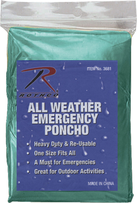 Bilde av All Weather Emergency Poncho Olive