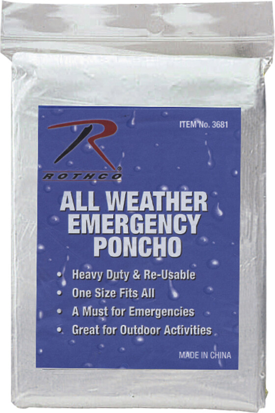 Bilde av All Weather Emergency Poncho Clear