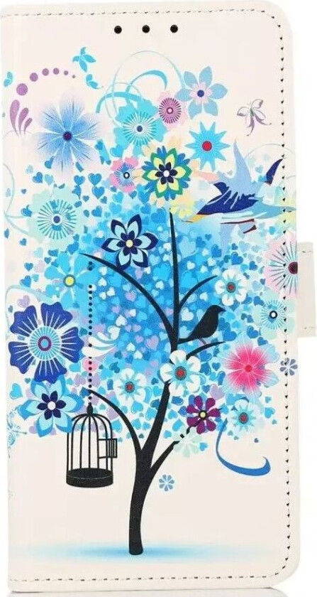 iPhone 13 Pro PU-Skinn Flip Deksel med Lommebok - Blåt Tre