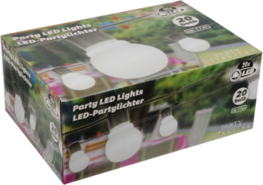 Party Lighting lyslenke, 20 LED, 1,1m, hvit