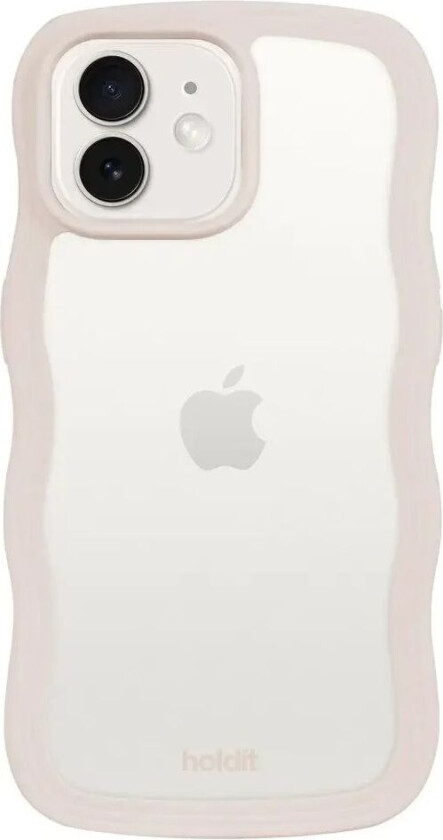 Holdit iPhone 12 / 12 Pro Wavy Deksel - Light Beige / Transparent