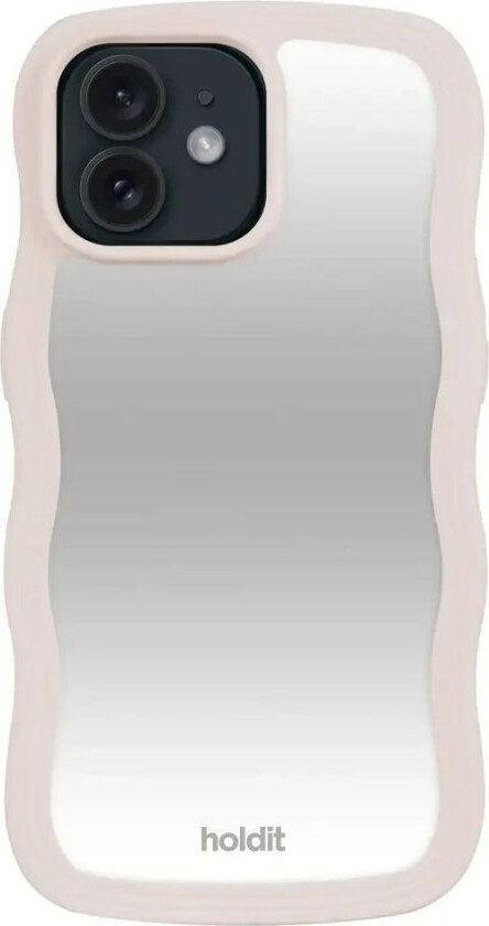 Holdit iPhone 12 / 12 Pro Wavy Deksel - Light Beige / Mirror