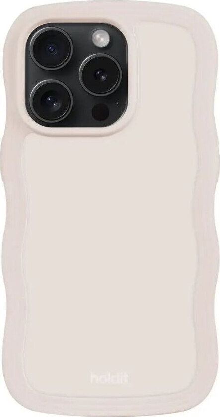 Holdit iPhone 15 Pro Max Wavy Deksel - Light Beige