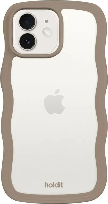 Holdit iPhone 12 / 12 Pro Wavy Deksel - Mocha Brown / Transparent