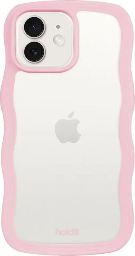 Holdit iPhone 12 / 12 Pro Wavy Deksel - Pink / Transparent