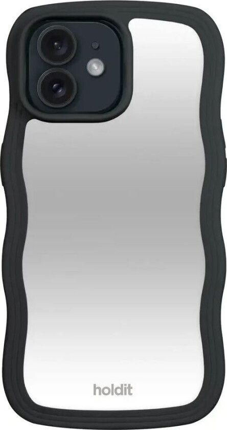 Holdit iPhone 12 / 12 Pro Wavy Deksel - Black / Mirror