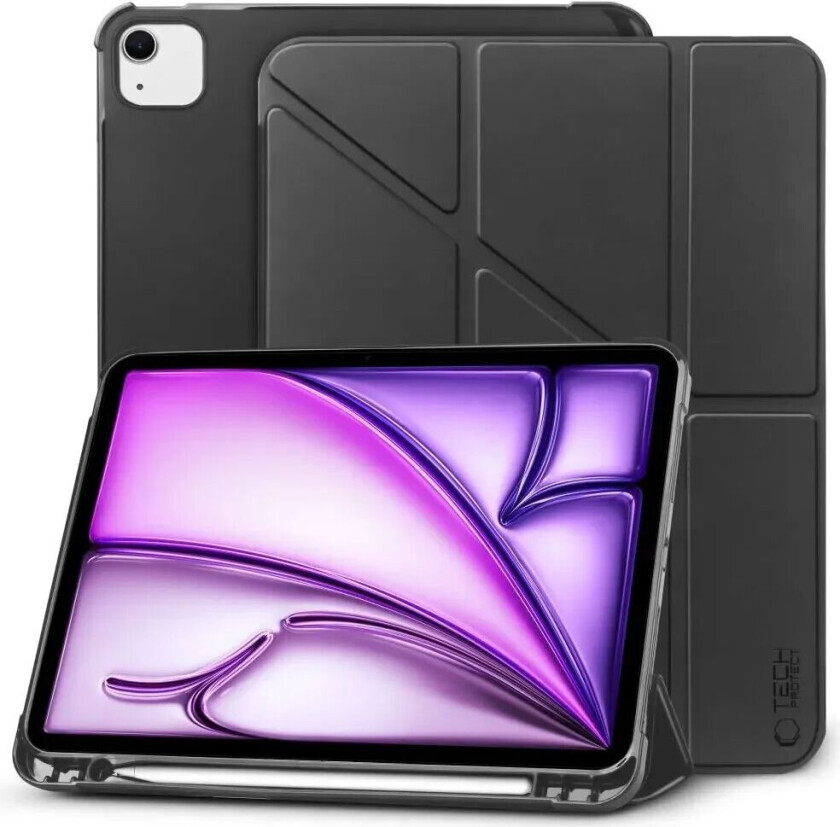Tech-Protect iPad Air 13" (2024) SC Origami Deksel m. Apple Pencil Holder - Svart