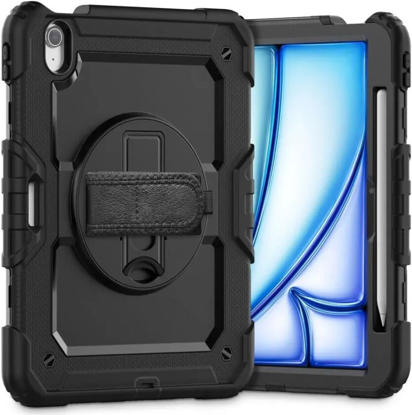 iPad Air 11" (2024) Tech-Protect Håndverker Deksel m. Beskyttelsesfilm, Håndholder & Skulderstropp - Svart