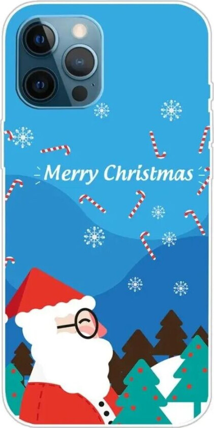 iPhone 15 Pro Fleksibelt Plast Jul Deksel - Merry Christmas - Julenissen i Snøvær