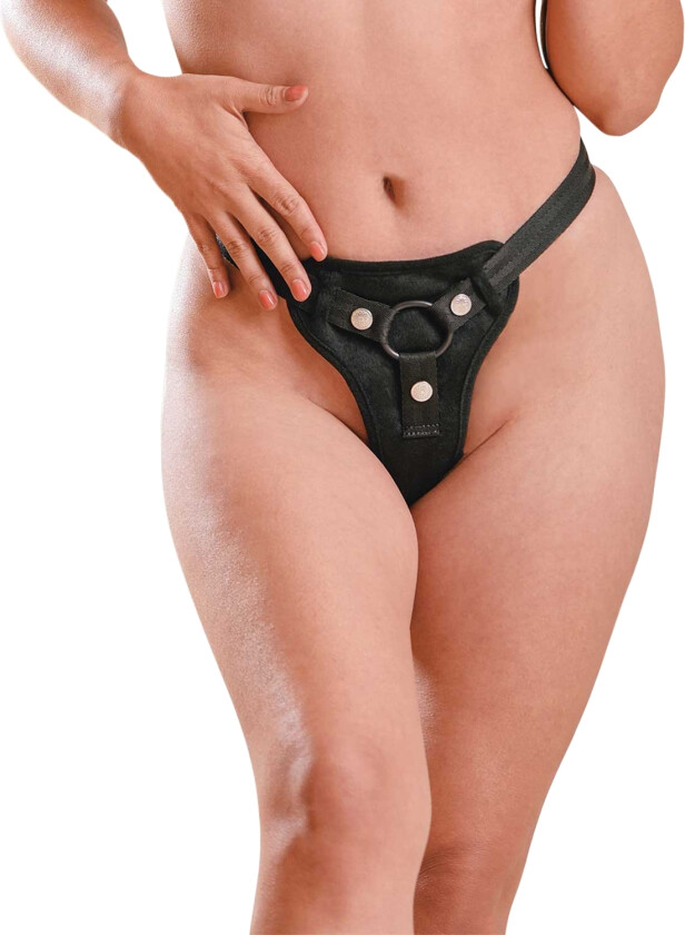 Hidden Pocket Strap On med Vibe - Svart