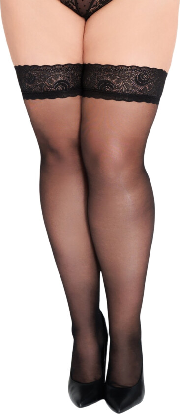 Kotex Hold Ups With Lace Black 20den - Svart - XL/2XL