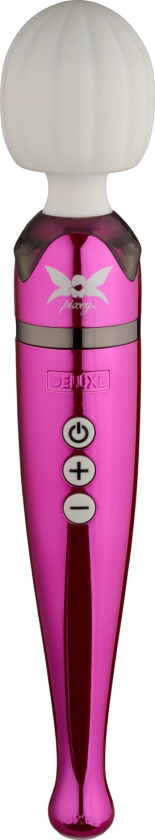 Deluxe Chrome Kraftig Oppladbar Massasjestav - Lyserosa