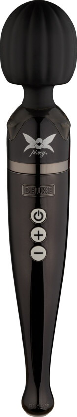 Deluxe Chrome Kraftig Oppladbar Massasjestav - Svart