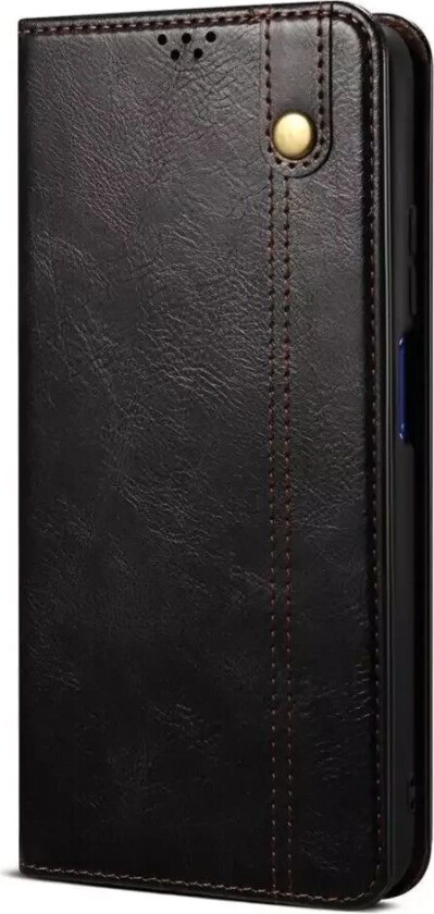 iPhone 13 Mini Top Button PU Skinn Deksel - Svart