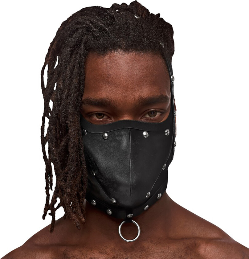 Fetish Triton Bondage Maske med Ring - Svart