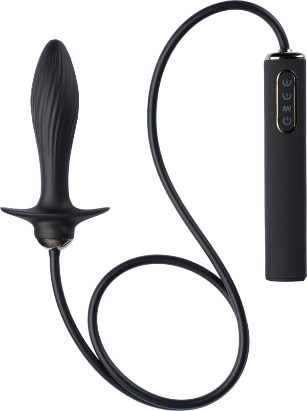 Auto-Throb Oppblåsbar Vibrerende Plugg - Svart