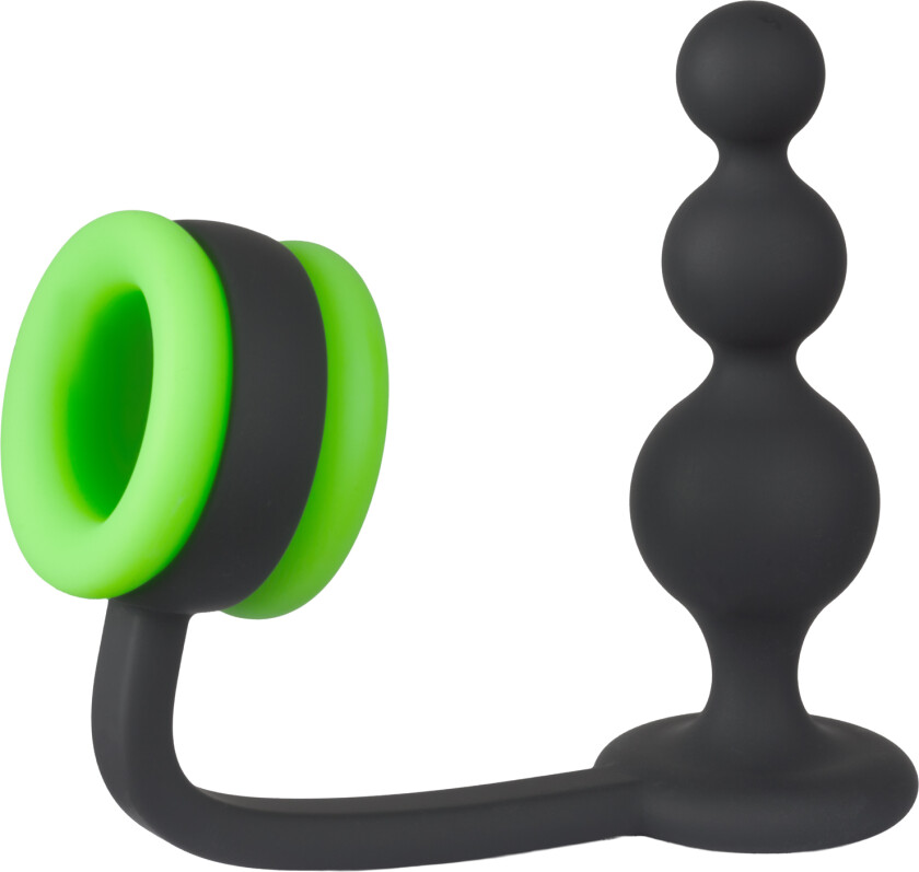 Glow in the Dark Beaded Butt Plug med Penisring - Forskjellige farger