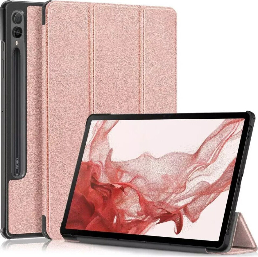 Samsung Galaxy Tab S9 Tri-Fold Skinn Deksel m. Stativfunksjon - Rose Gold