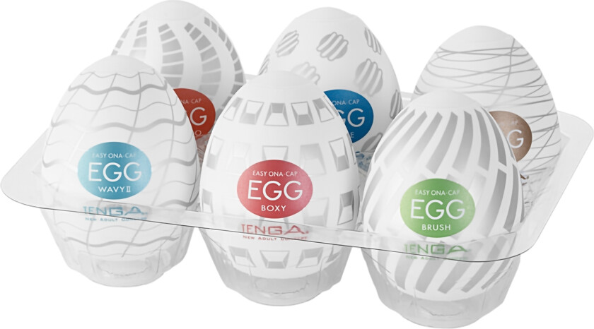 Egg Masturbator Pack Standard 6 pk   - Hvit