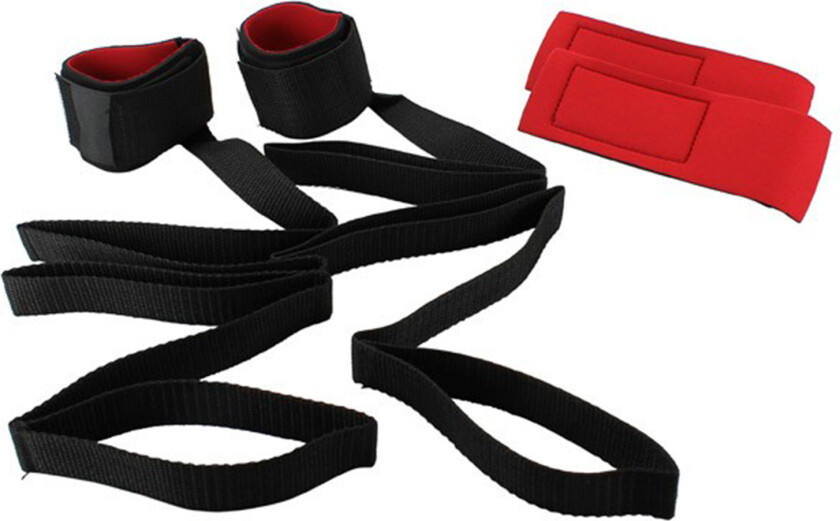 Bondage Sett med Borrelåsmansjetter - Svart