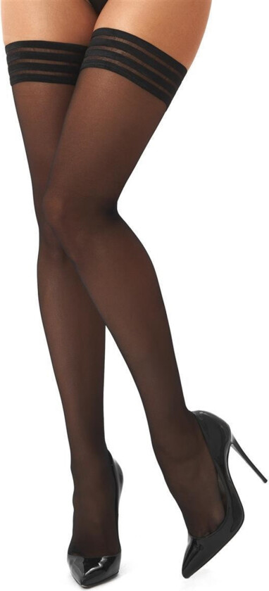 Svarte Stayups Strømper - Svart - S/M