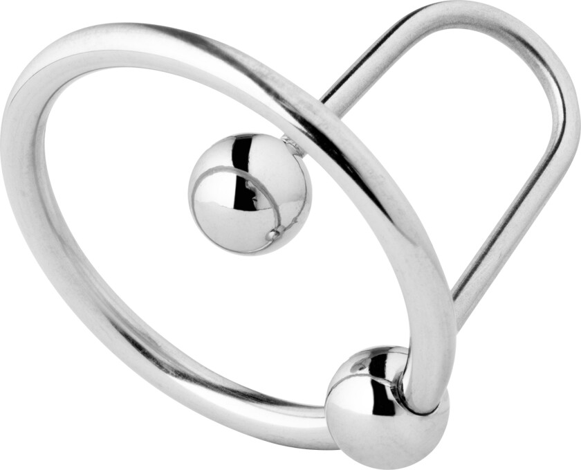 Sperm Stopper med Glansring - Sølv - L