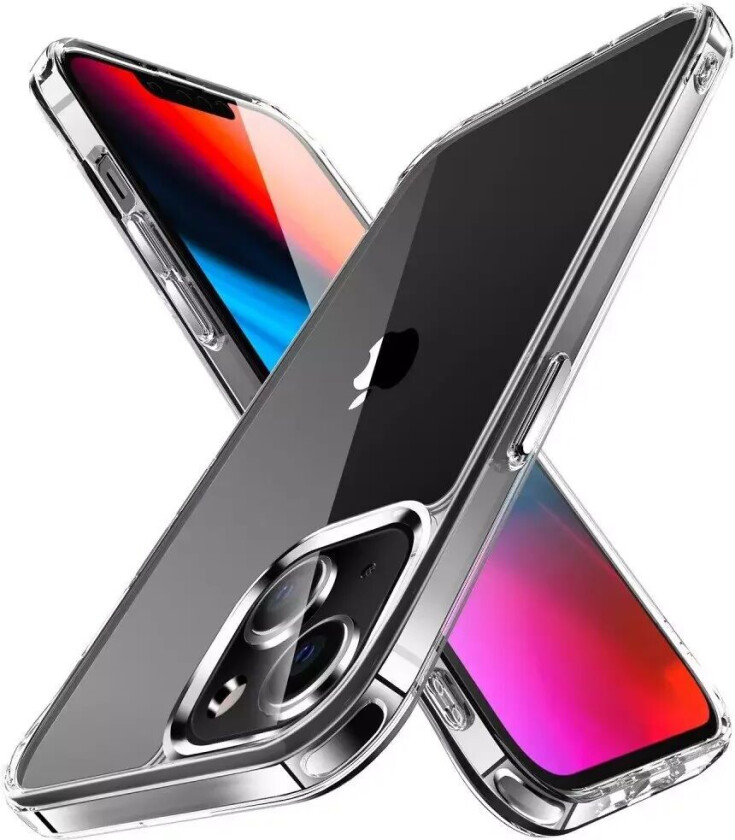 iPhone 13 Krystallklart Hybrid Plast Bakdeksel - Gjennomsiktig