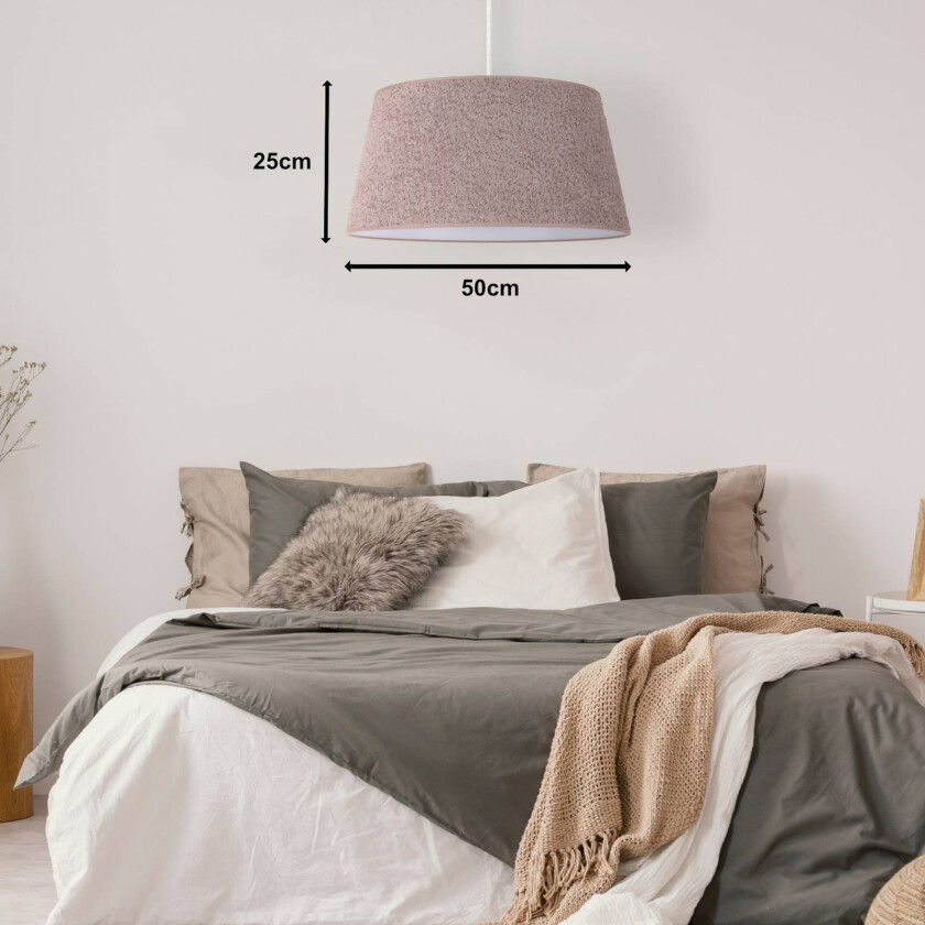 hengelampe Boucle, tekstil cappuccino, Ø 50 cm, 1-lys.