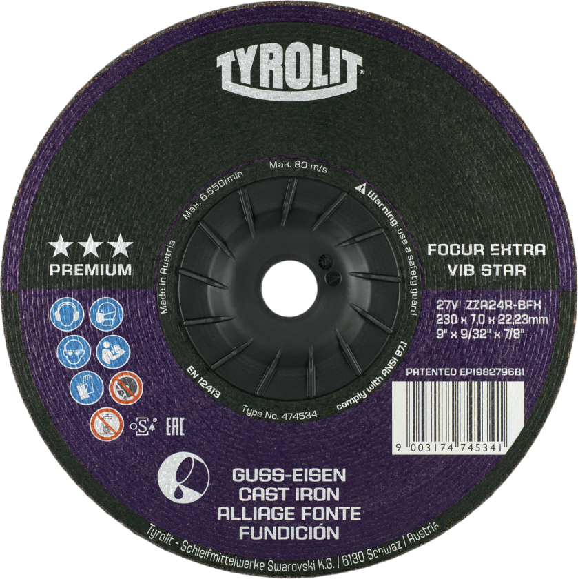 Skrubskive Premium 27FV ø178Ã7 ZZA24S-BFX