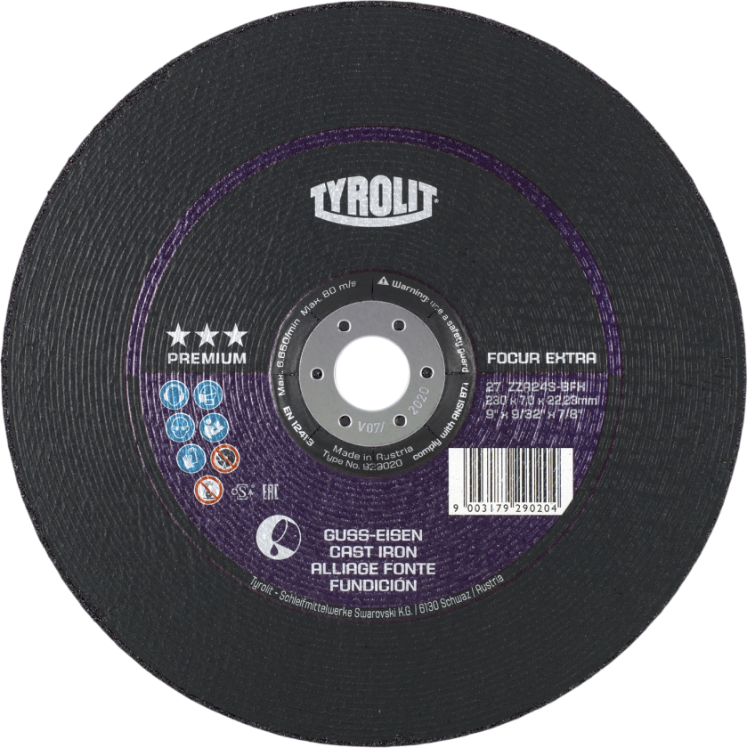 TYROLIT Skrubskive Forsat Premium 178x7x22,23 Støbejern, 233759 - (10 Stk.)