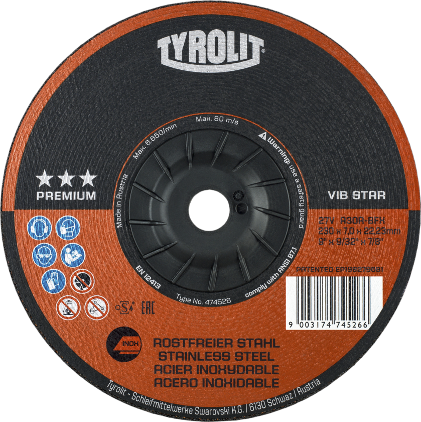 Skrubskive Premium 27EV ø230Ã7 A30R-BFX