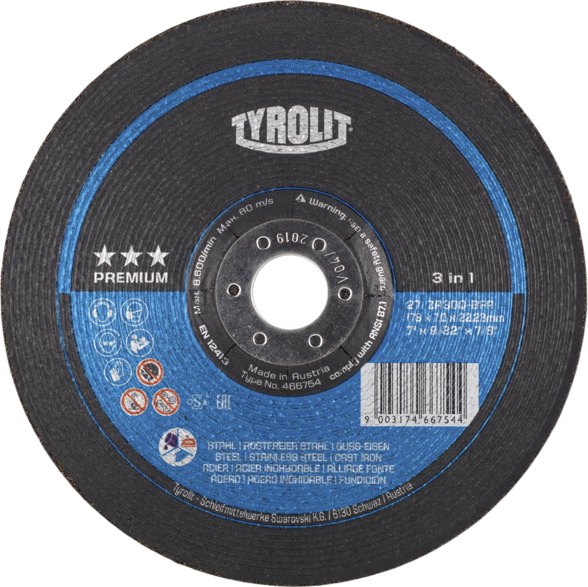 Skrubskive Premium 27E ø125Ã7 ZA30Q-BFR