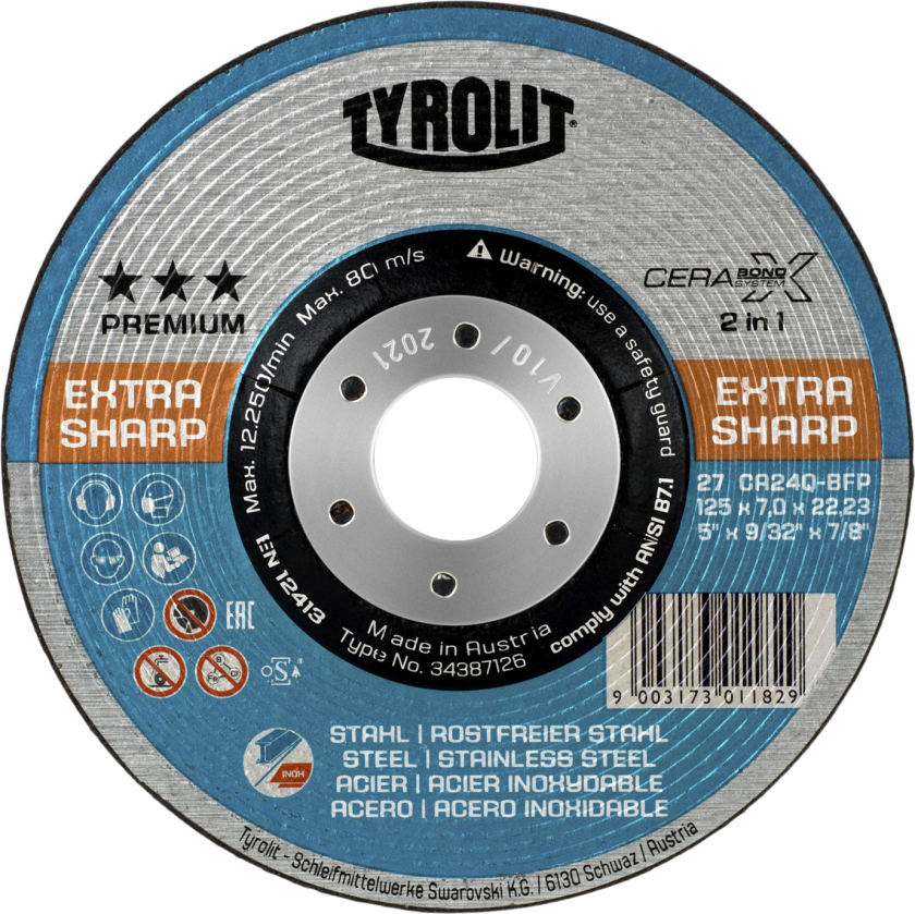 Skrubskive Premium 27E ø125Ã4 CA24Q-BFP