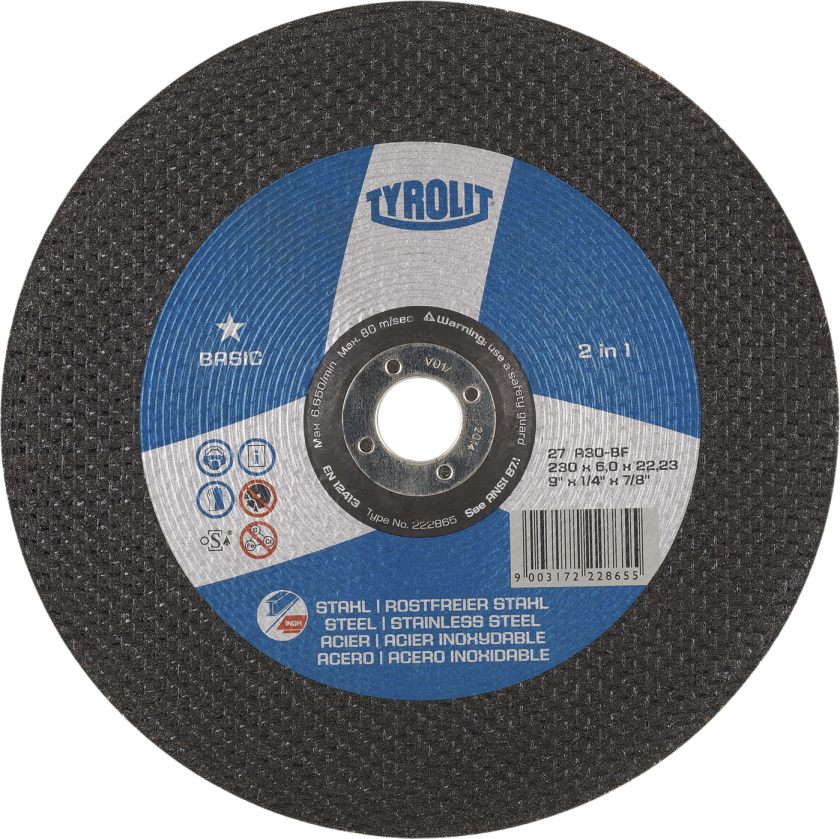 Skrubskive Basic 27C ø230Ã8 A30Q-BF