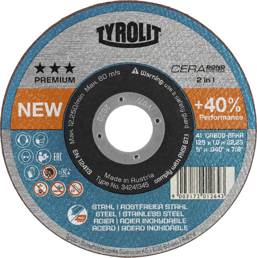 Skæreskive Premium 42F ø125Ã1,6 CA46Q-BFKA