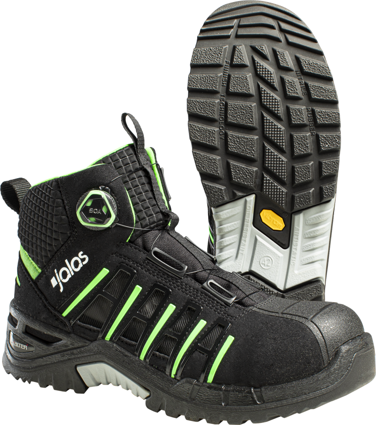 9945 Exalter Easyroll Vernestøvel S1P, BOA, svart/lime 40