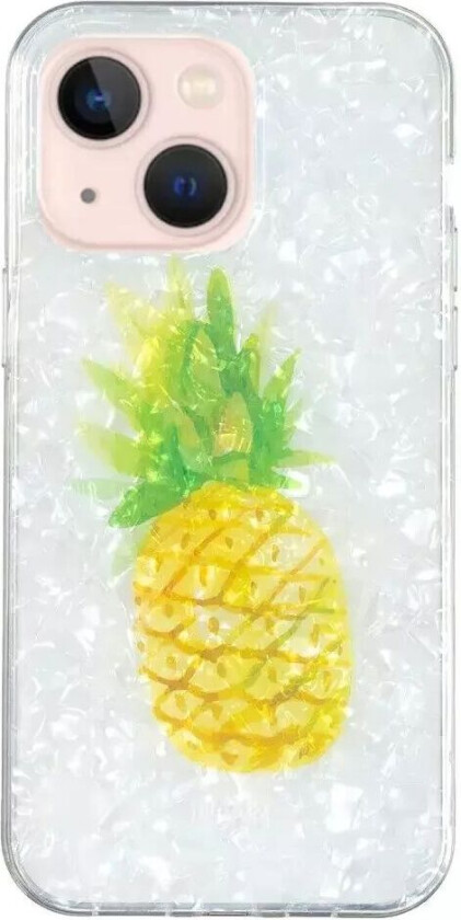iPhone 15 Fleksibelt Plastdeksel - Ananas