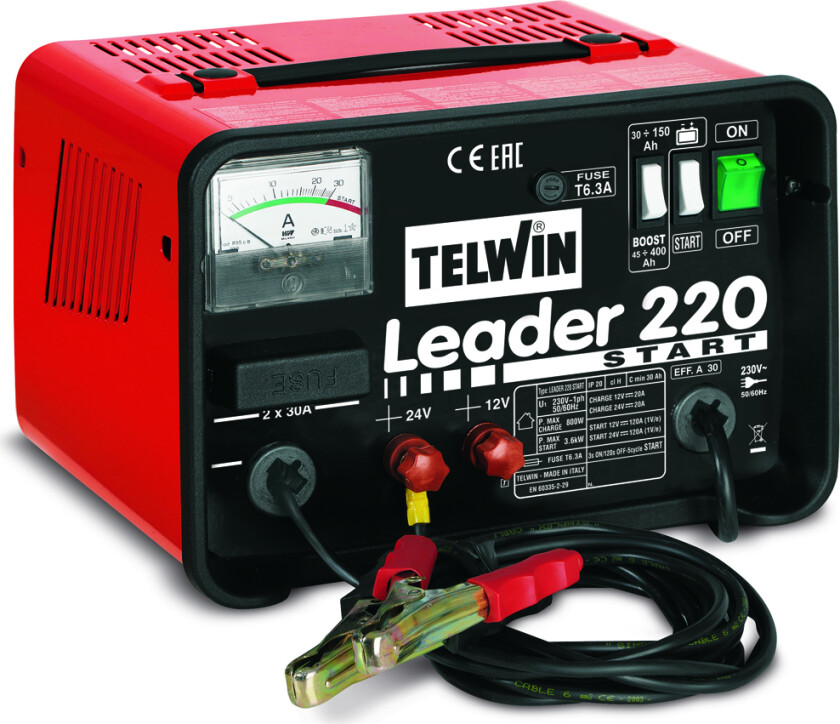 Bilde av Telwin batterilader med starthjelp 12-24