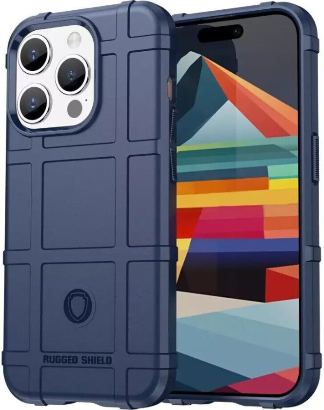 iPhone 15 Pro Max Rugged Shield Series Håndverker Deksel - Mørke Blå