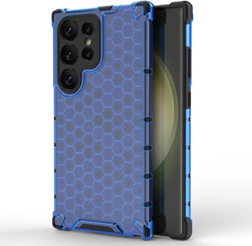 Samsung Galaxy S24 Ultra Hybrid Deksel - Honeycomb Blå