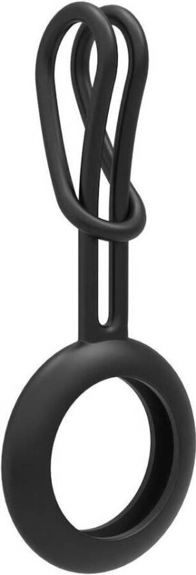 AirTag holder med lang stropp i silikon i sort