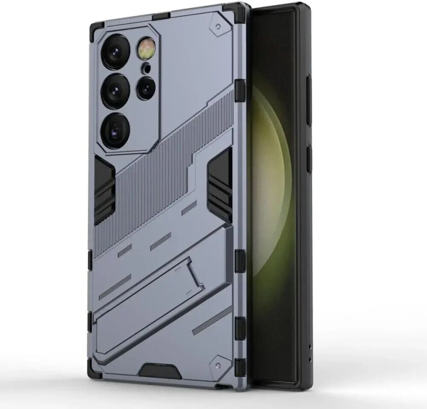 Samsung Galaxy S24 Ultra Hybrid Håndverker Deksel Med Kickstand - Grå