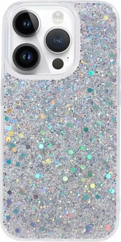 iPhone 15 Pro Glitter Deksel - Sølv