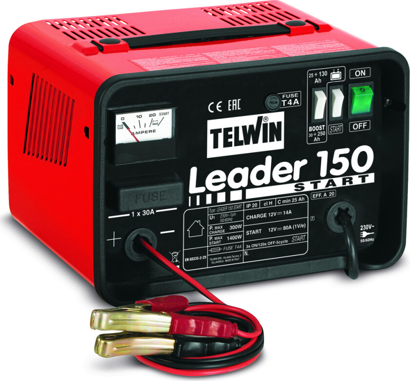 Telwin batterilader med starthjelp 12 V