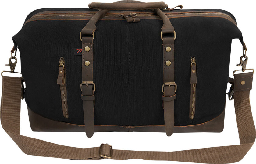 Weekend Bag w. Leather Accents Black