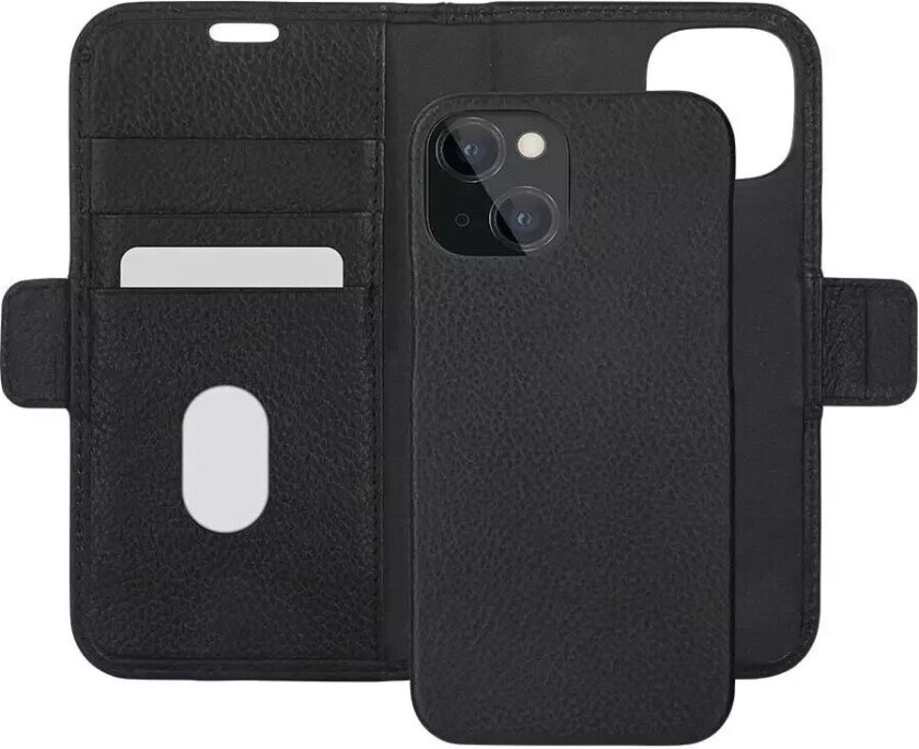 iPhone 13 Mini dbramante1928 New York Magnetisk Ekte Skinn Flip Deksel m. Lommebok - Night Black