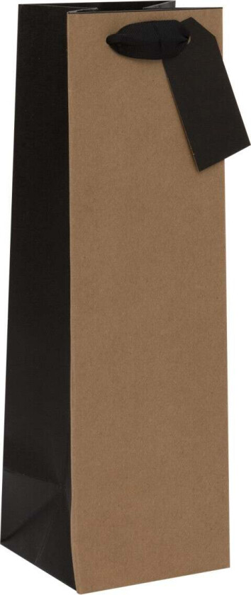 Gavepose Flaske Ribbed Kraft/Black