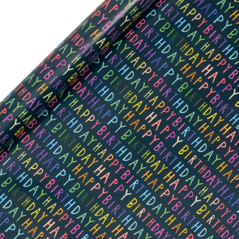 Gavepapir 4m H Bday Navy