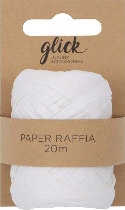 Gavebånd Paper Raffia 20m White