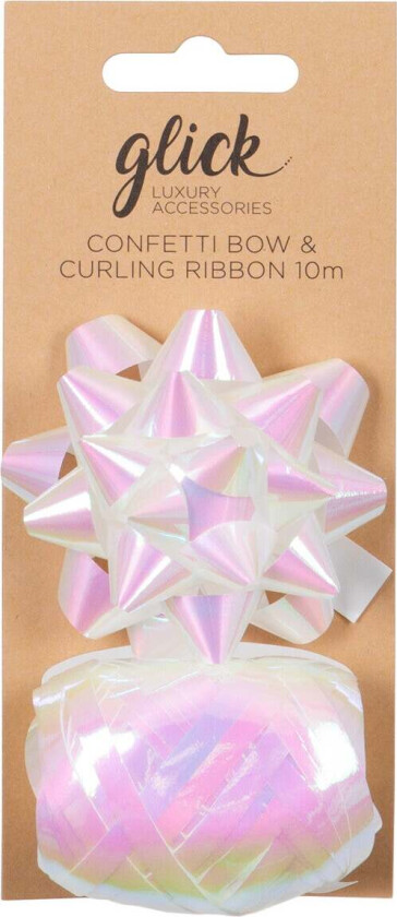 Rosett Og Gavebånd Irridescent White